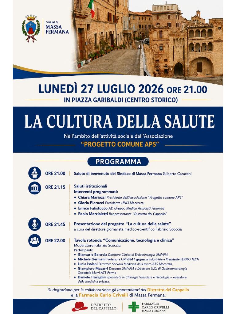 UniTre Macerata a “La Cultura della Salute” di Massa Fermana