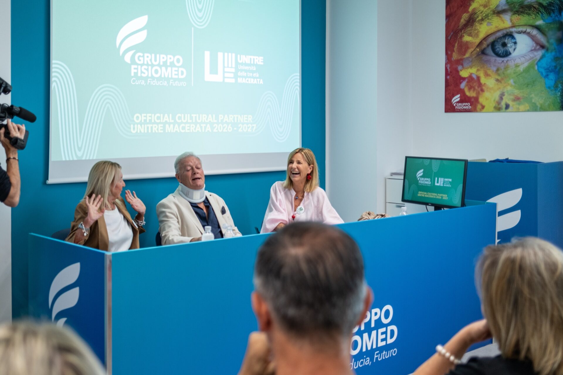 Foto della conferenza stampa UniTre Macerata del 15 settembre 2026, presso Gruppo Fisiomed a Sforzacosta